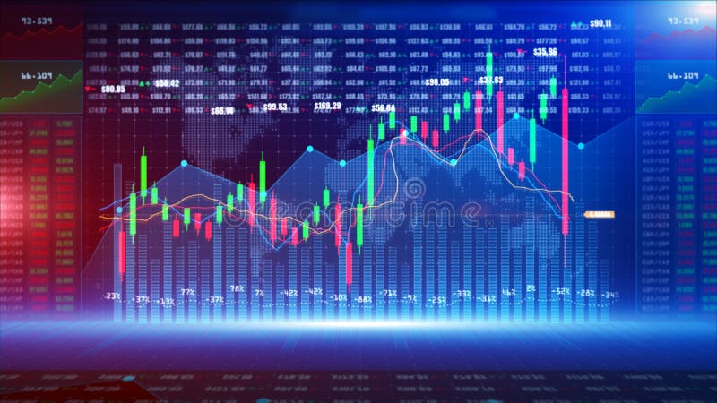 Mercato azionario digitale o diagramma di negoziazione forex e carta di candela adatta agli investimenti finanziari. tendenze degl