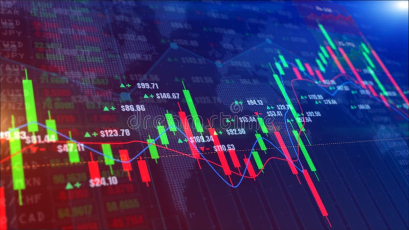 Mercato azionario digitale o diagramma di negoziazione forex e carta di candela adatta agli investimenti finanziari. tendenze degl