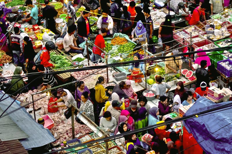 Mercato dell'alimento, Java, Indonesia