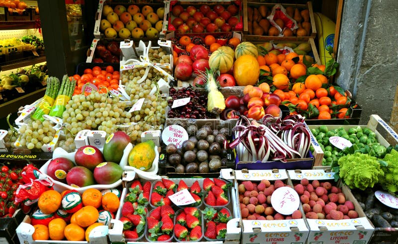Organic fruit market in Florence, Italy. Organic fruit market in Florence, Italy