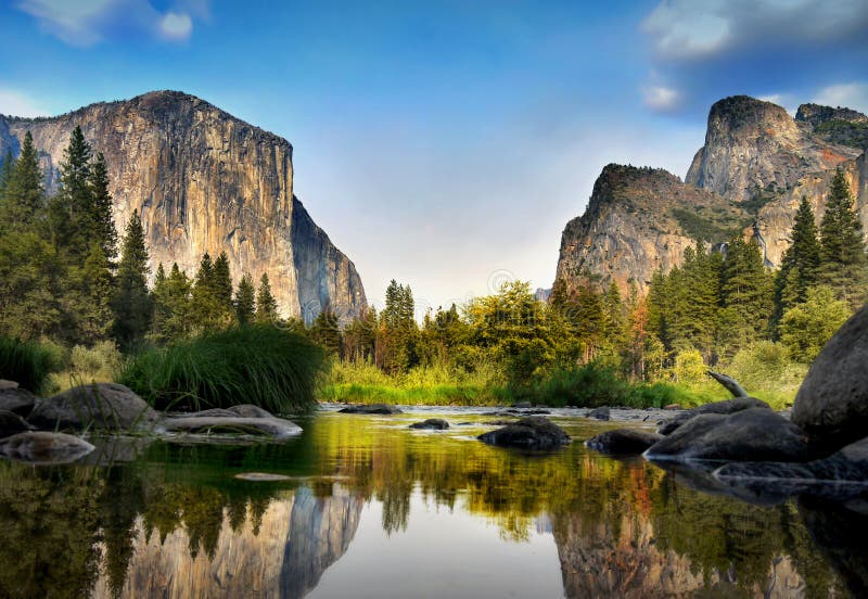 Merced River El Capitan Yosemite National Park Stock Image Image Of