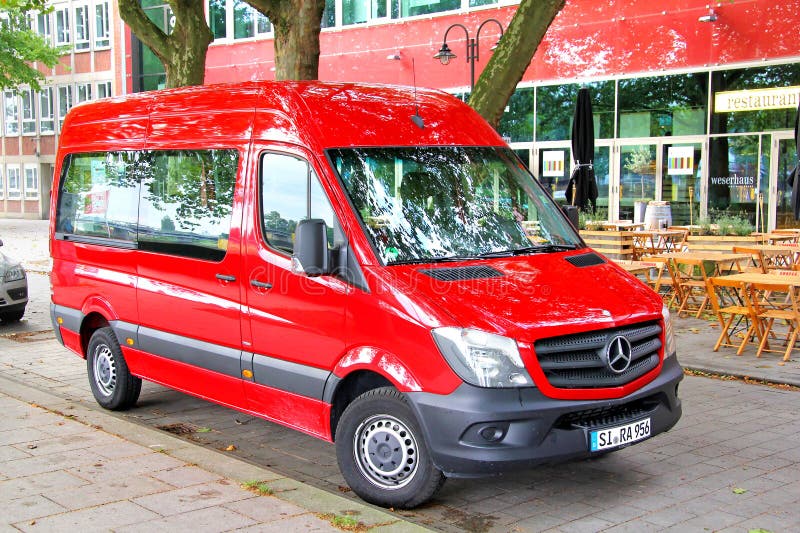 red mercedes sprinter van