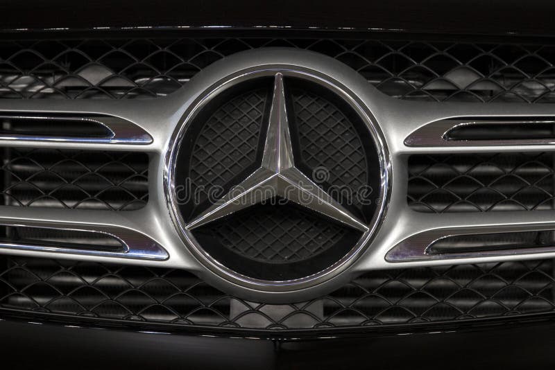 Mercedes car logo editorial stock photo. Image of logo - 92194158