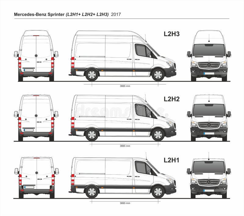 Mercedes Sprinter Cargo Van L2H1 and L2H2 and L2H3 2017