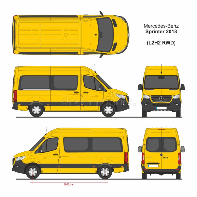 Sprinter Van Template 2018 Stock Illustrations – 42 Sprinter Van ...