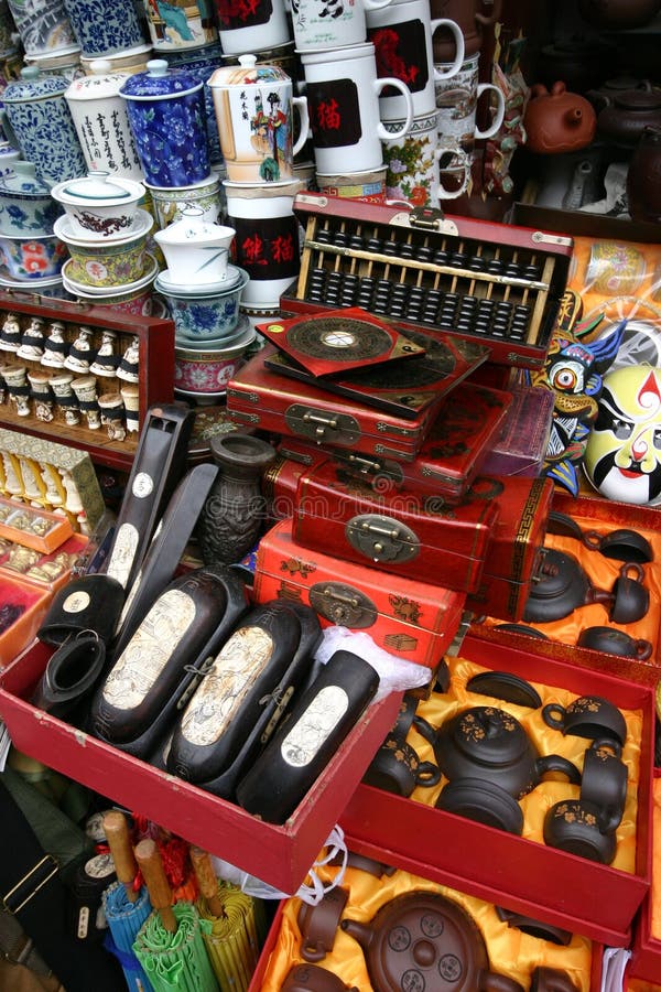 Merchandise in Chinese Store Stock Image Image of crowded, shop 5262365