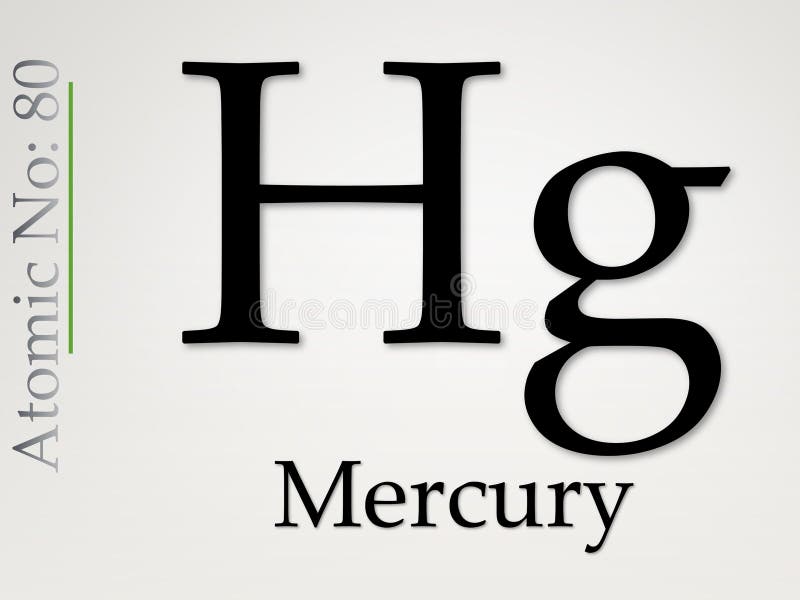 Mercury Chemical Element Symbol and Atomic Number Stock Illustration