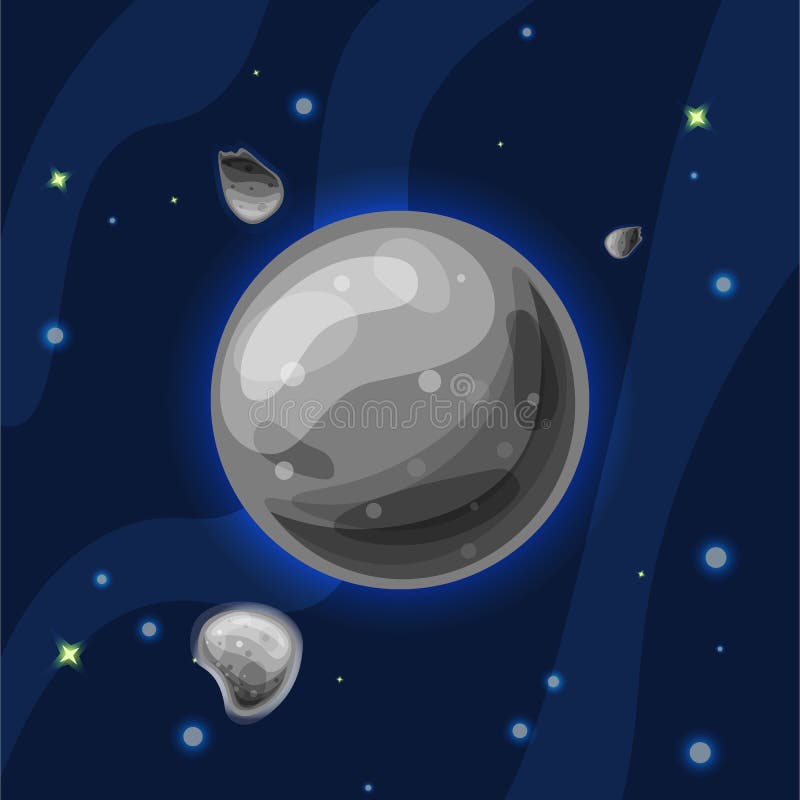 Mercury kreskówki wektorowa ilustracja Popielata planeta Mercury układ słoneczny w zmroku błękita głębokiej przestrzeni, odosobni royalty ilustracja Mercury kreskówki wektorowa ilustracja Popielata planeta Mercury układ słoneczny w zmroku błękita głębokiej przestrzeni, odosobni royalty ilustracja