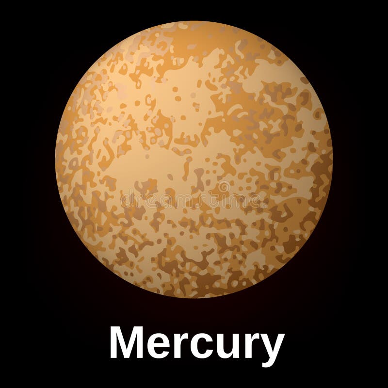 Mercury-Planetenikone, realistische Art stock abbildung Mercury-Planetenikone, realistische Art stock abbildung