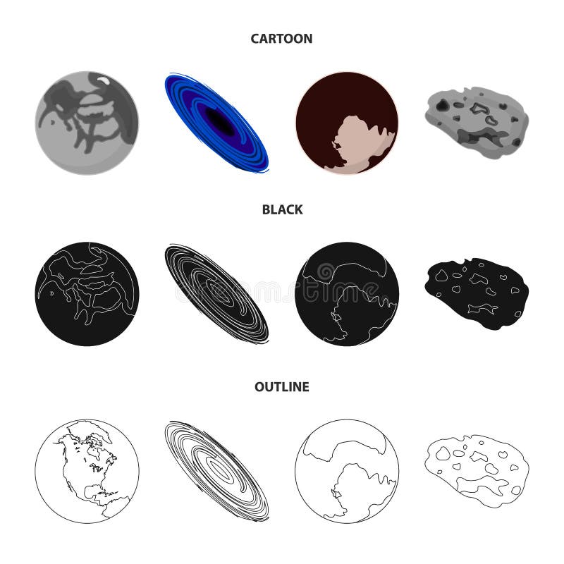 Mercury, Pluton de la planète du système solaire Un trou noir et une météorite Les planètes ont placé des icônes de collection da illustration libre de droits Mercury, Pluton de la planète du système solaire Un trou noir et une météorite Les planètes ont placé des icônes de collection da illustration libre de droits