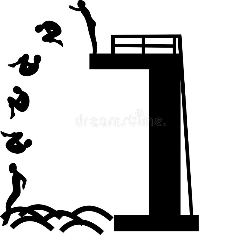 Illustration of sports high diving. Illustration of sports high diving