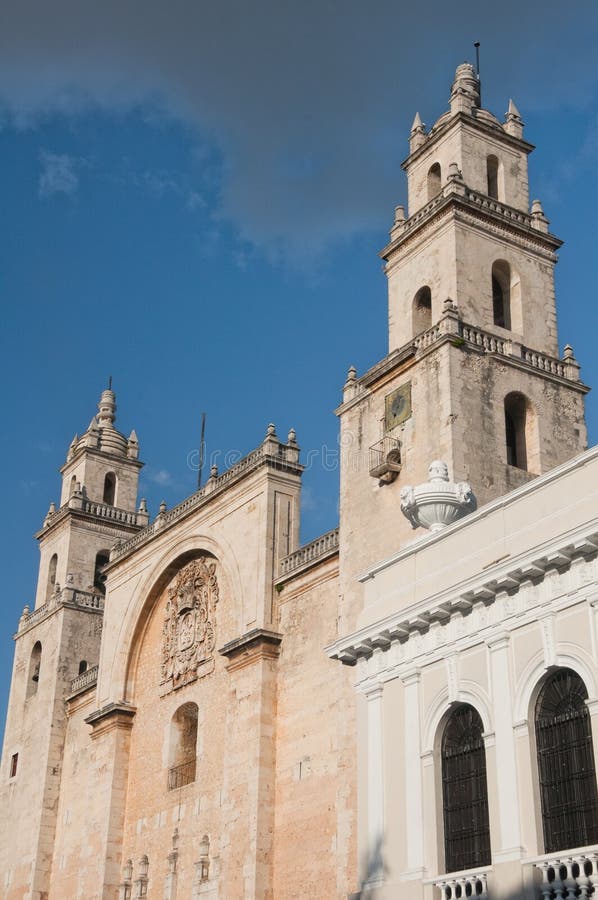 Merida cathedral, Yucatan (Mexico) stock photography