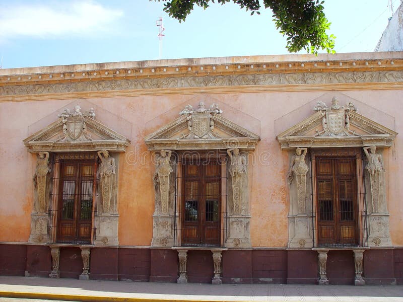 Merida city aged facade in Mexico royalty free stock photos Merida city aged facade in Mexico royalty free stock photos