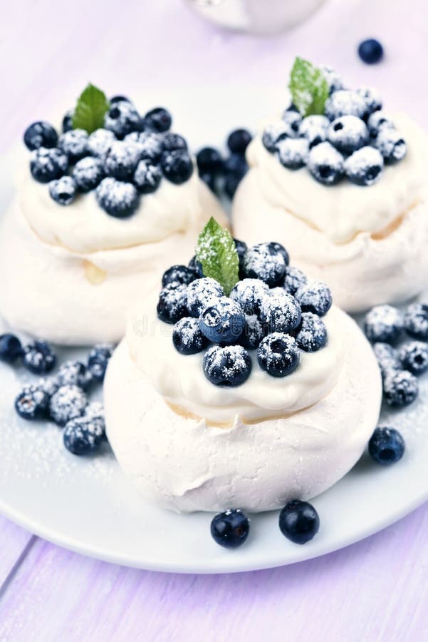 Meringue Cake with Fresh Blueberry Stock Image Image of ripe, food