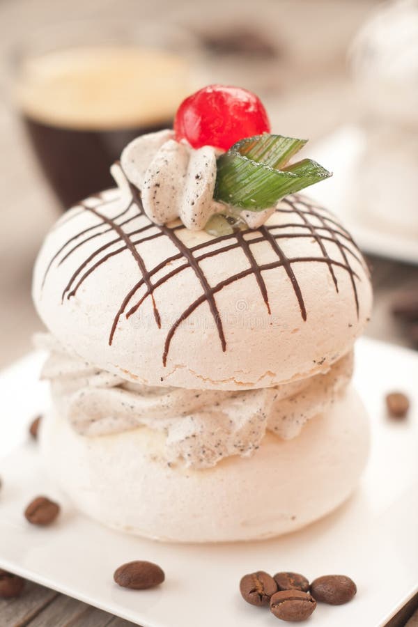 Meringue with Coffee Cream. Stock Image Image of bakery, cream 45294597