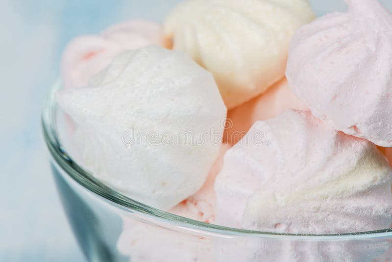 Meringue in a glass bowl stock image. Image of sweet 50928939