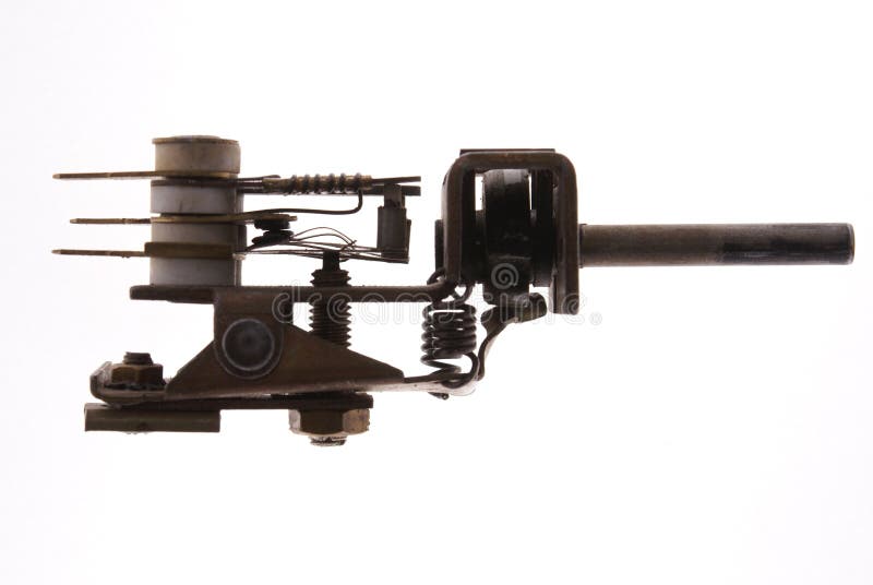 Seltsames elektronisches Gerät, isoliert auf Weiß stockfoto