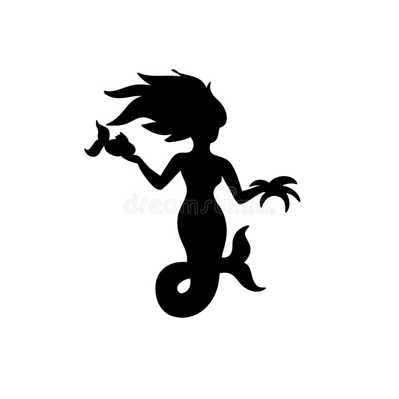 Mermaid Black Silhouette Isolated on White Stock Illustration - Illustration of drawn, retro: 108968569 Mermaid Black Silhouette Isolated on White Stock Illustration - Illustration of drawn, retro: 108968569
