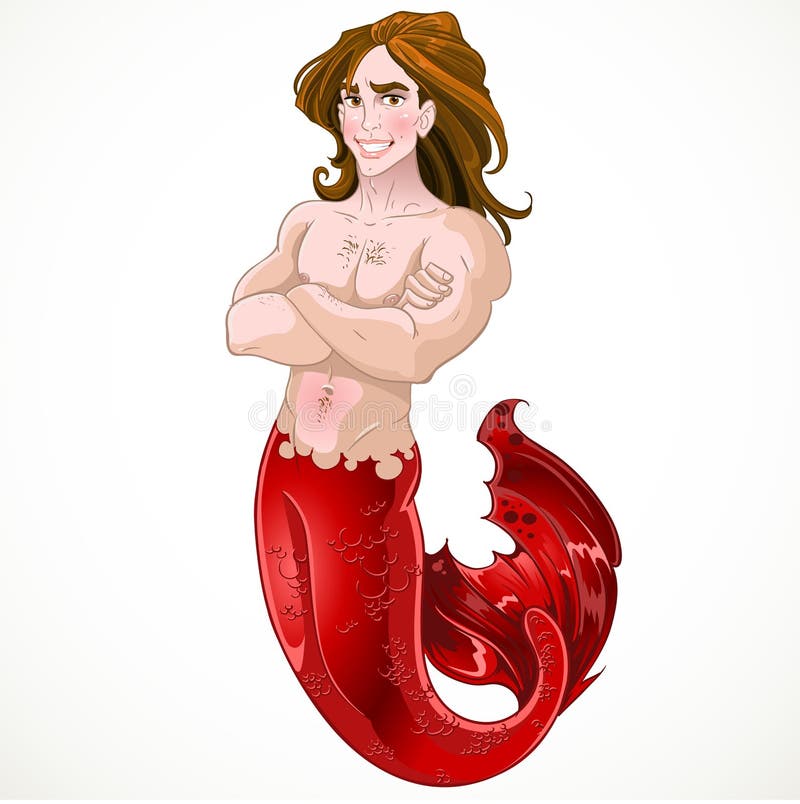 Download Mermaid Boy With Red Scales Stock Vector - Illustration of handsome, character: 189136344