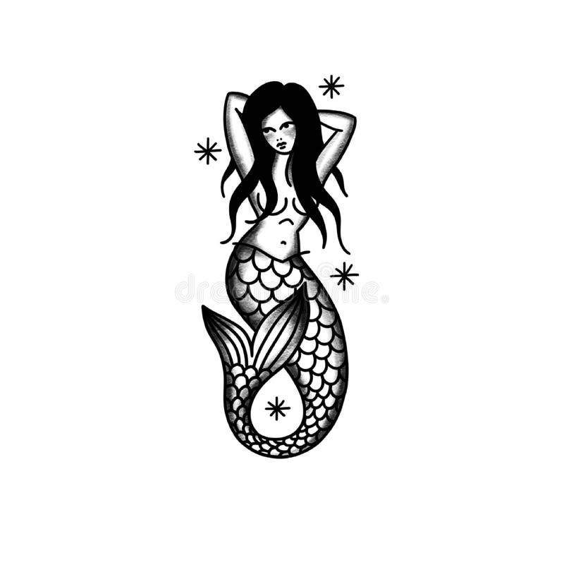 Mermaid Tattoo Stock Illustrations – 2,684 Mermaid Tattoo Stock  Illustrations, Vectors & Clipart - Dreamstime