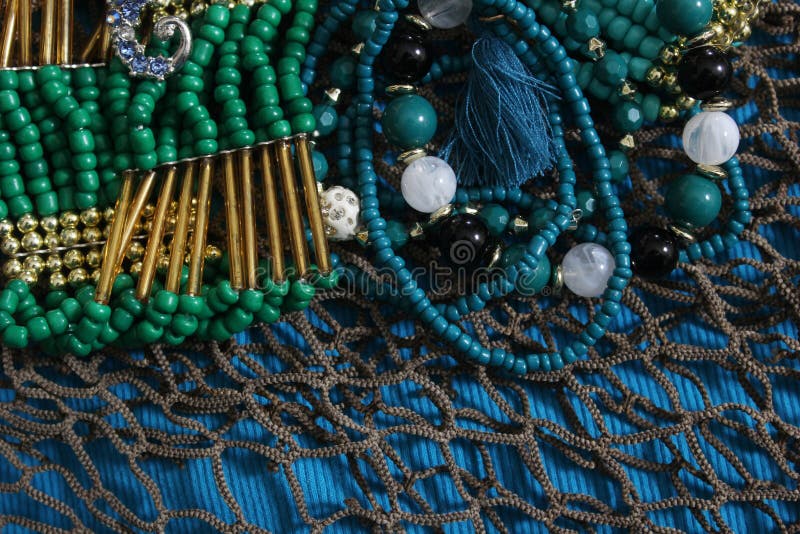 Mermaid Fashion With Jewelry and Fishing Net Close up