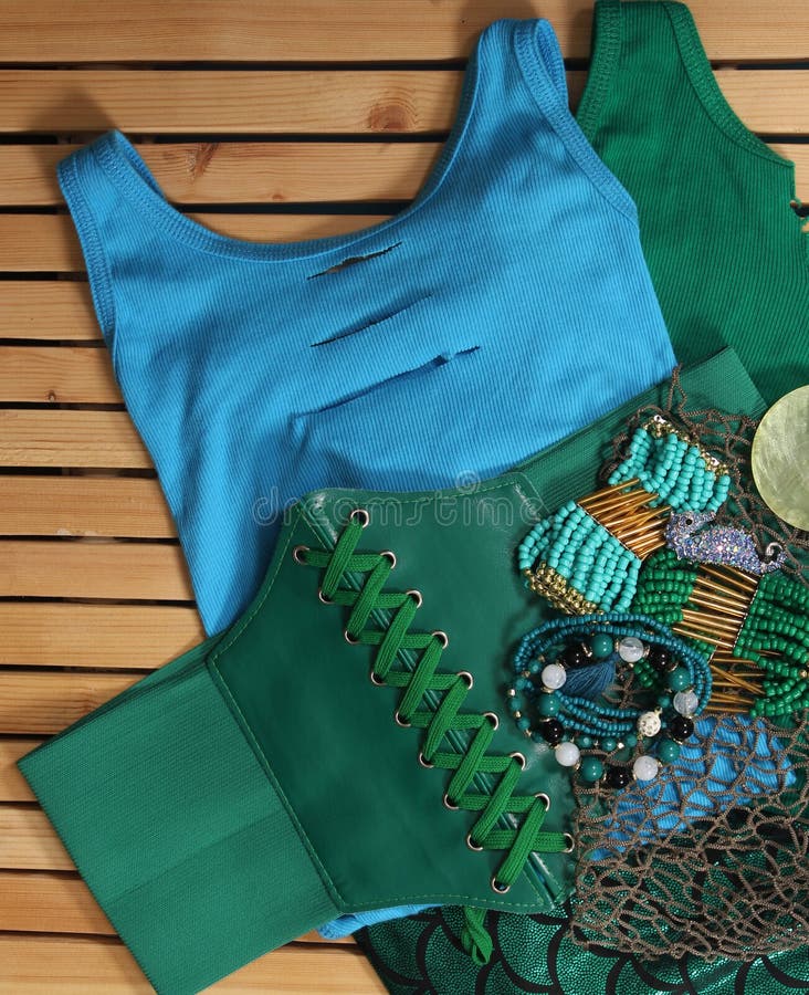 Mermaid Fashion With Jewelry and Fishing Net Close up