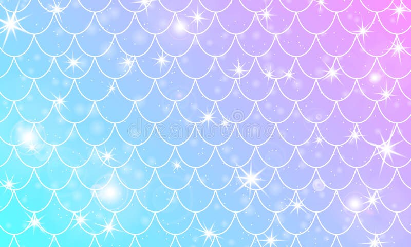 Mermaid Kawaii Pattern. Fish Scale. Vector. Stock Vector - Illustration ...