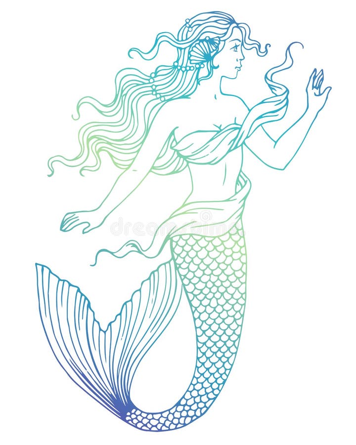 mermaid outline