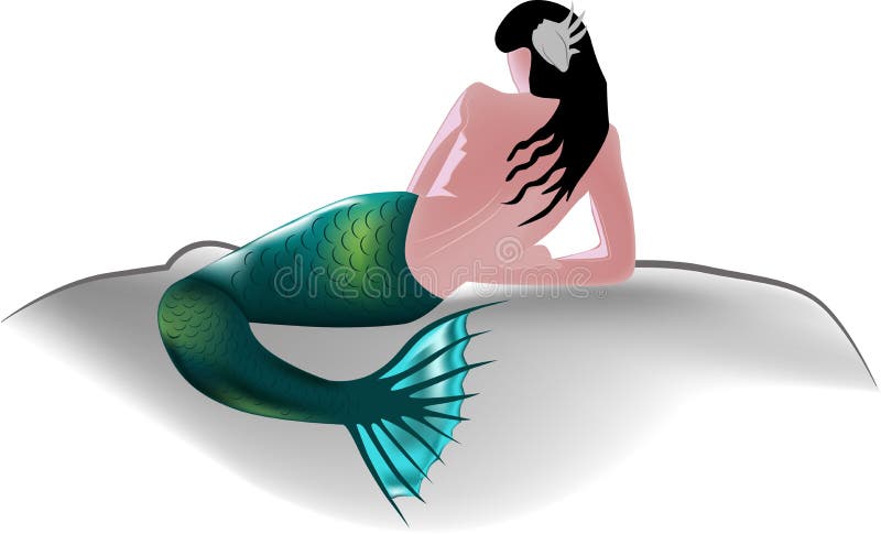 Mermaid on rock stock illustration. Illustration of mermaid - 22948088