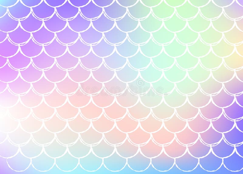 Mermaid Scales Background with Holographic Gradient. Stock Vector ...