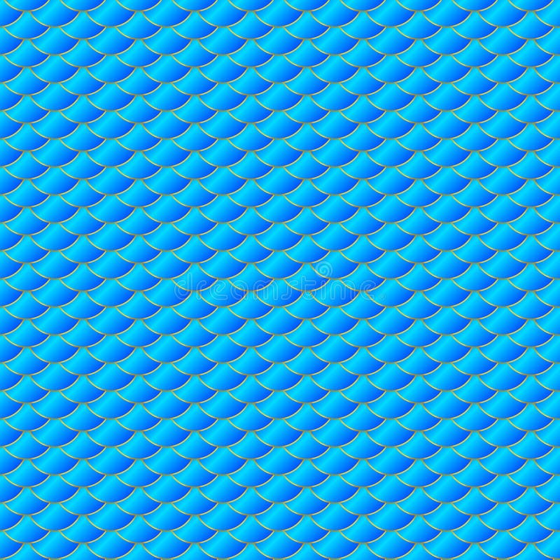 Mermaid seamless pattern. Blue and gold fish scale texture background. Neon magic vector illustration vector illustration