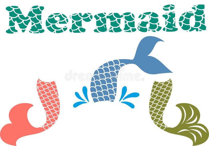 Download Mermaid Black Stencil Silhouette Of Mermaid Tail Stock Photo Illustration Of Dives Blue 139199234