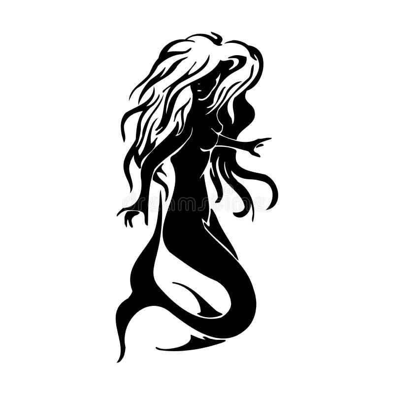Mermaid - Tribal Sea Monster SVG Digital Download - Tribal, Tattoo ...