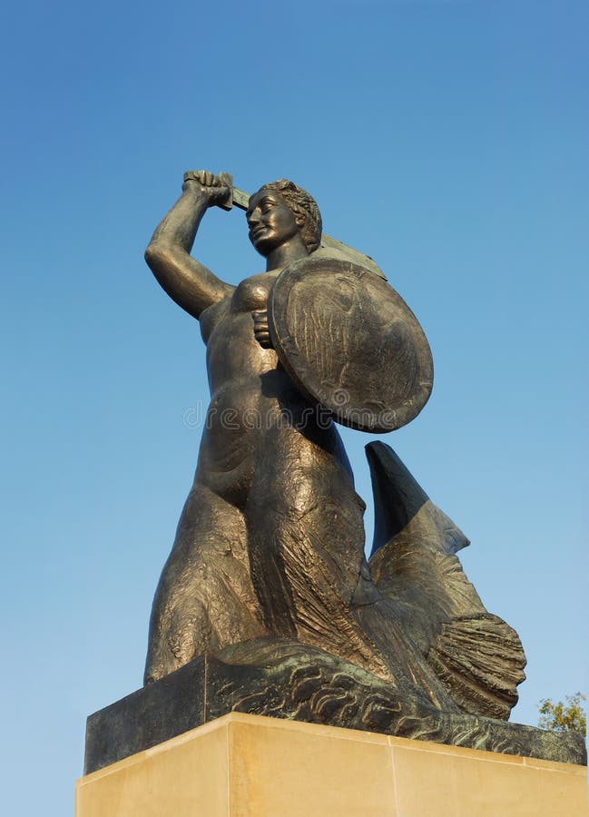 mermaid warsaw royaltyfria bilder mermaid warsaw royaltyfria bilder