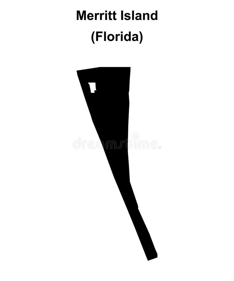 Merritt Island outline map stock - Merritt Island Outline Map Florida Blank 357253504 