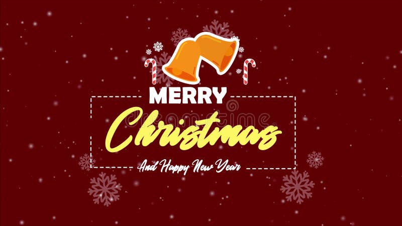 Merry Christmas with animation bell Christmas vector illustration