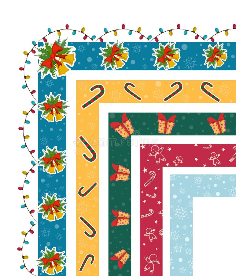 Merry Christmas Border and Decoration Frame Stock Vector - Illustration