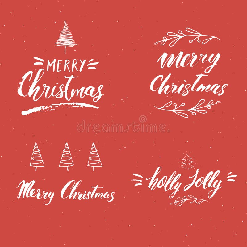 Merry Christmas Calligraphic Lettering I Love Santa. Typographic ...