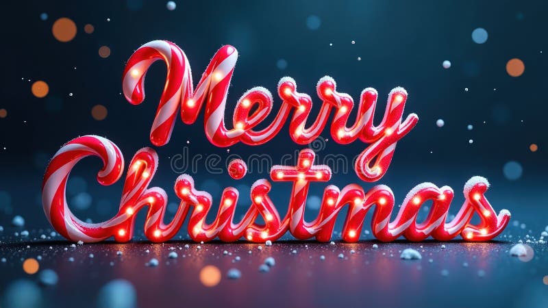 Merry Christmas Candy Cane Lights. royalty free illustration