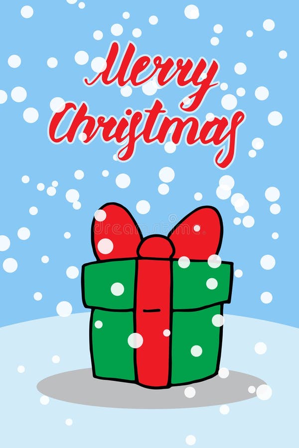 Merry Christmas Card in Funny Cartoon Style. Vector Illustration with Typography, Christmas Tree with Gifts and Falling Snow Stock Illustration - Illustration of celebrate, calligraphy: 204494583 Merry Christmas Card in Funny Cartoon Style. Vector Illustration with Typography, Christmas Tree with Gifts and Falling Snow Stock Illustration - Illustration of celebrate, calligraphy: 204494583