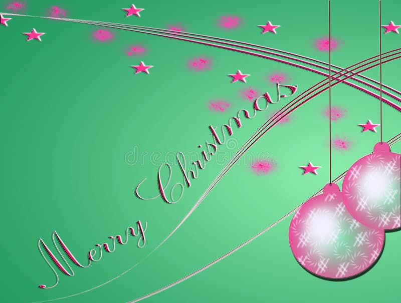 Merry Christmas card with glitter and stars