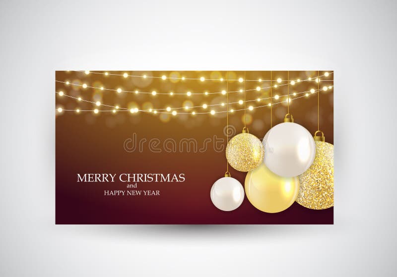 Merry Christmas Card Template Vector Illustration