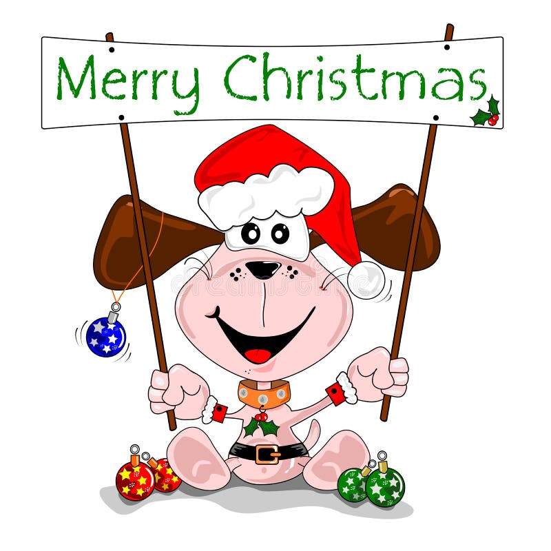 Merry Christmas cartoon stock illustration. Illustration of santa
