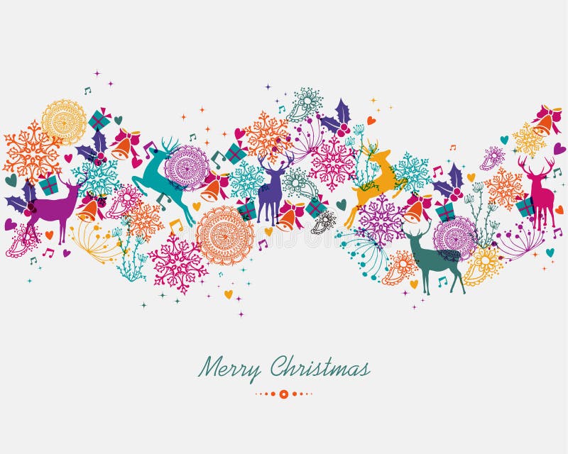 Merry Christmas colorful garland banner vector illustration Merry Christmas colorful garland banner vector illustration