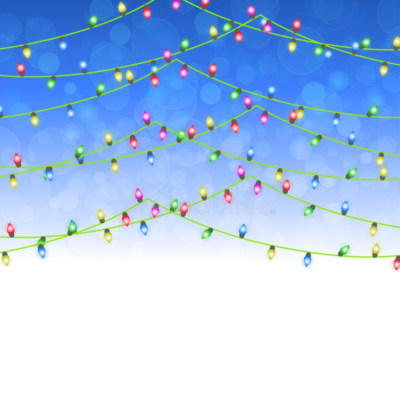 Merry christmas with Colourful Glowing Christmas Lights royalty free illustration