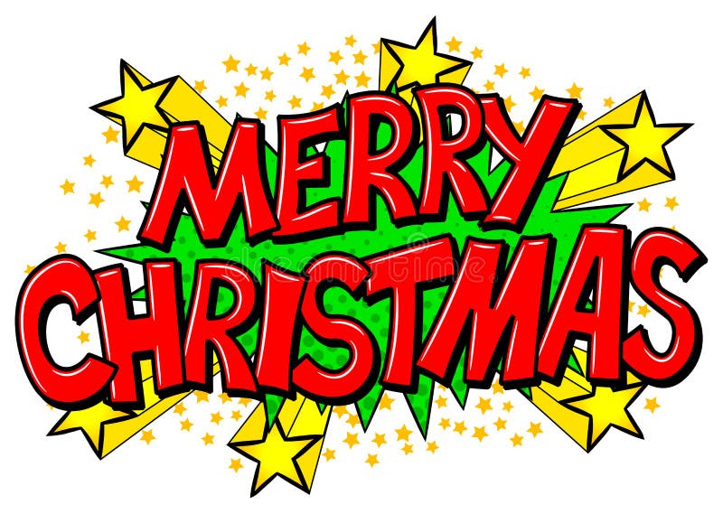 Merry Christmas Comic Speech Bubble Stock Vector Illustration of