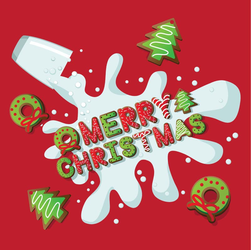 Merry Christmas cookies and milk royalty free illustration Merry Christmas cookies and milk royalty free illustration