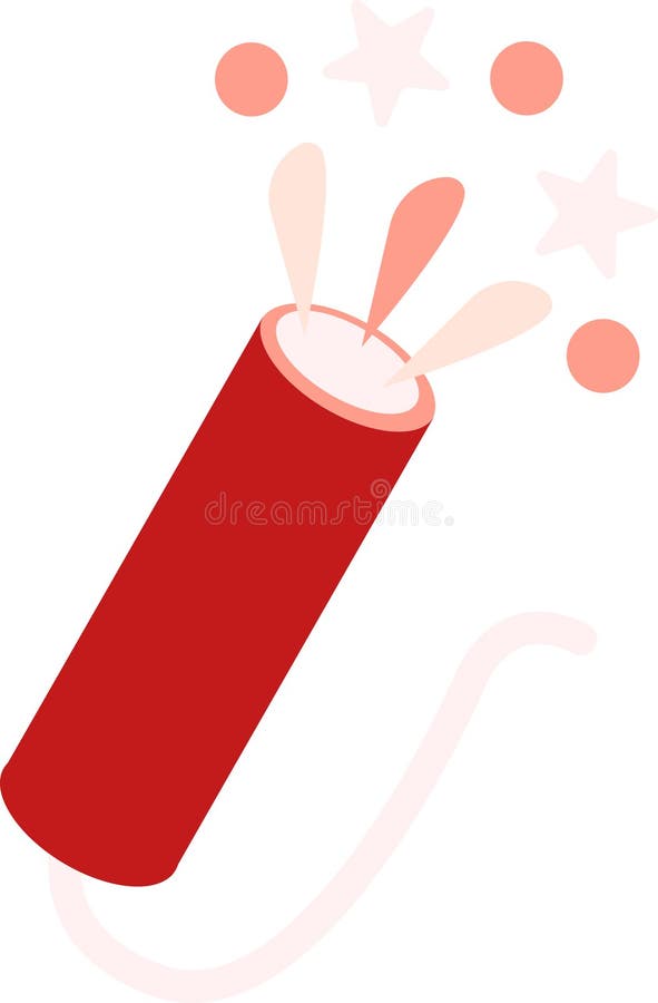 Merry christmas cracker gnister röd rosa platt konst. Spark från nyårskracker. rött rosa platt designelement. popkonkracker-gnistsemesterikon. christmas-händelseelement. enkel, platt vektorikon isolerad på vit bakgrund