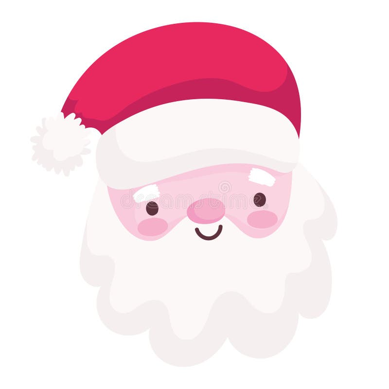 Merry christmas cute santa claus face decoration and celebration icon