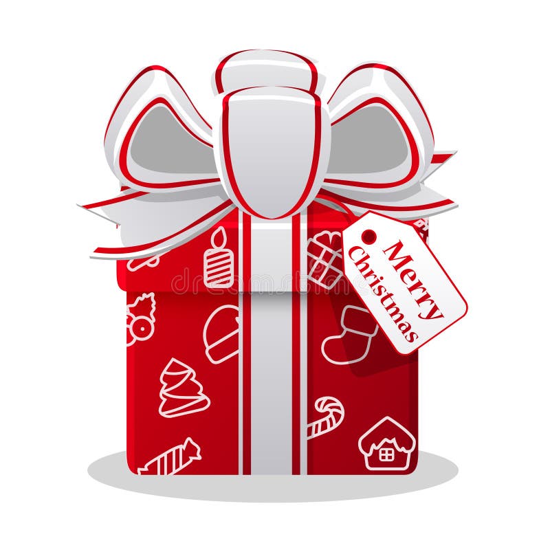 Merry Christmas Gift Box with Bow for Games. Stock Vector
